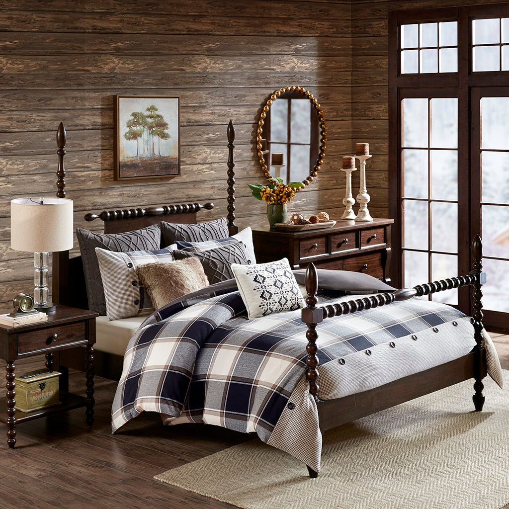 Urban Cabin 4 Piece Oversized Reversible Seersucker Comforter Set