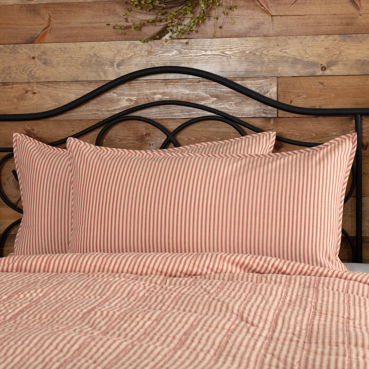Sawyer Mill Red Ticking Stripe King Sham
