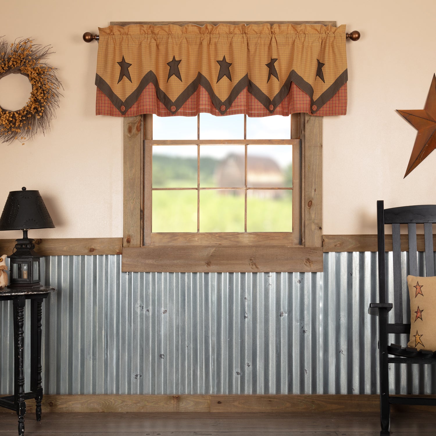 Stratton Primitive Star Valance Layered 20x72