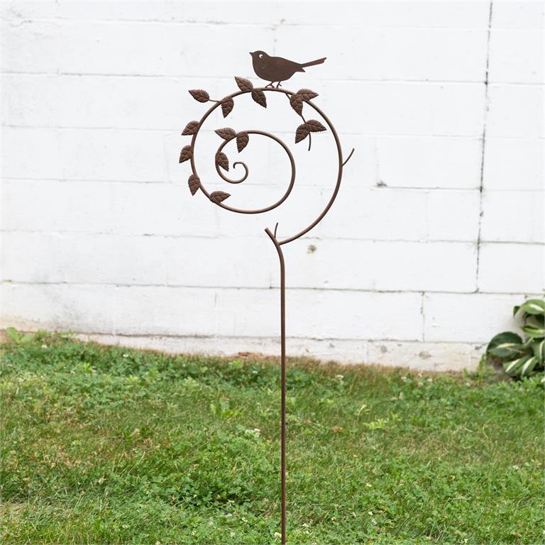 Bird On Branch Garden Stake