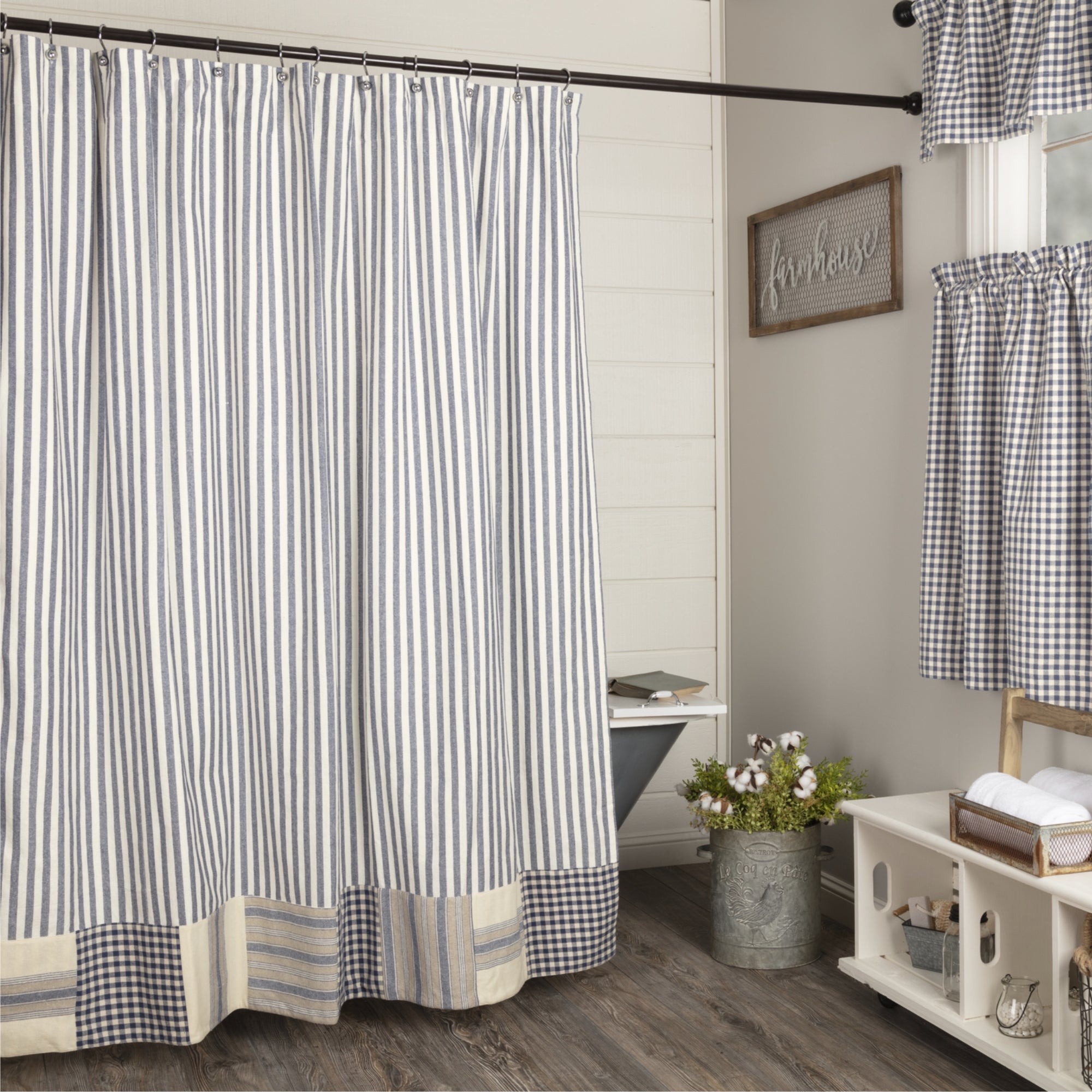 Doylestown Block Border Shower Curtain