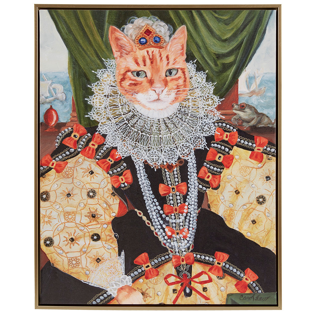 Pet Portrait Kitty Queen Charlotte Framed Canvas Wall Art