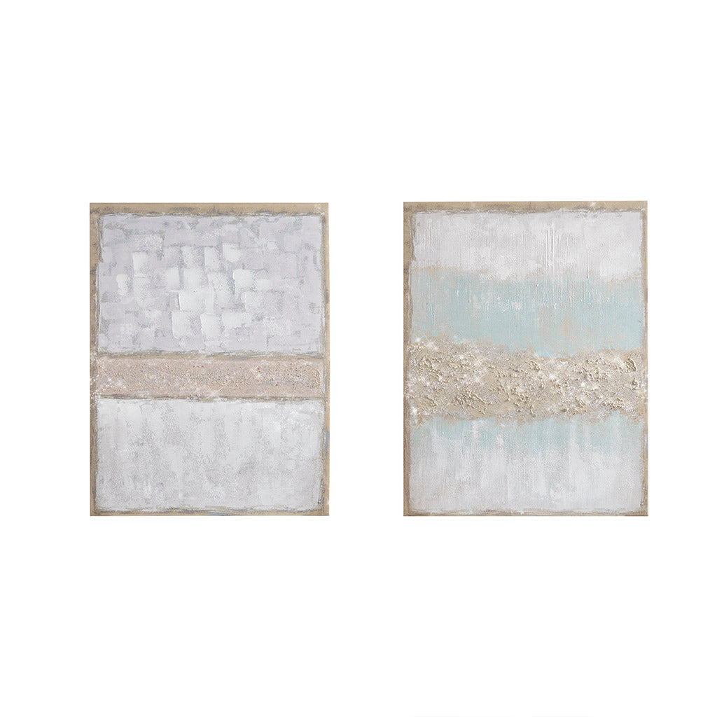 Radiant Flatland Gold Foil Abstract 3-piece Canvas Wall Art Set