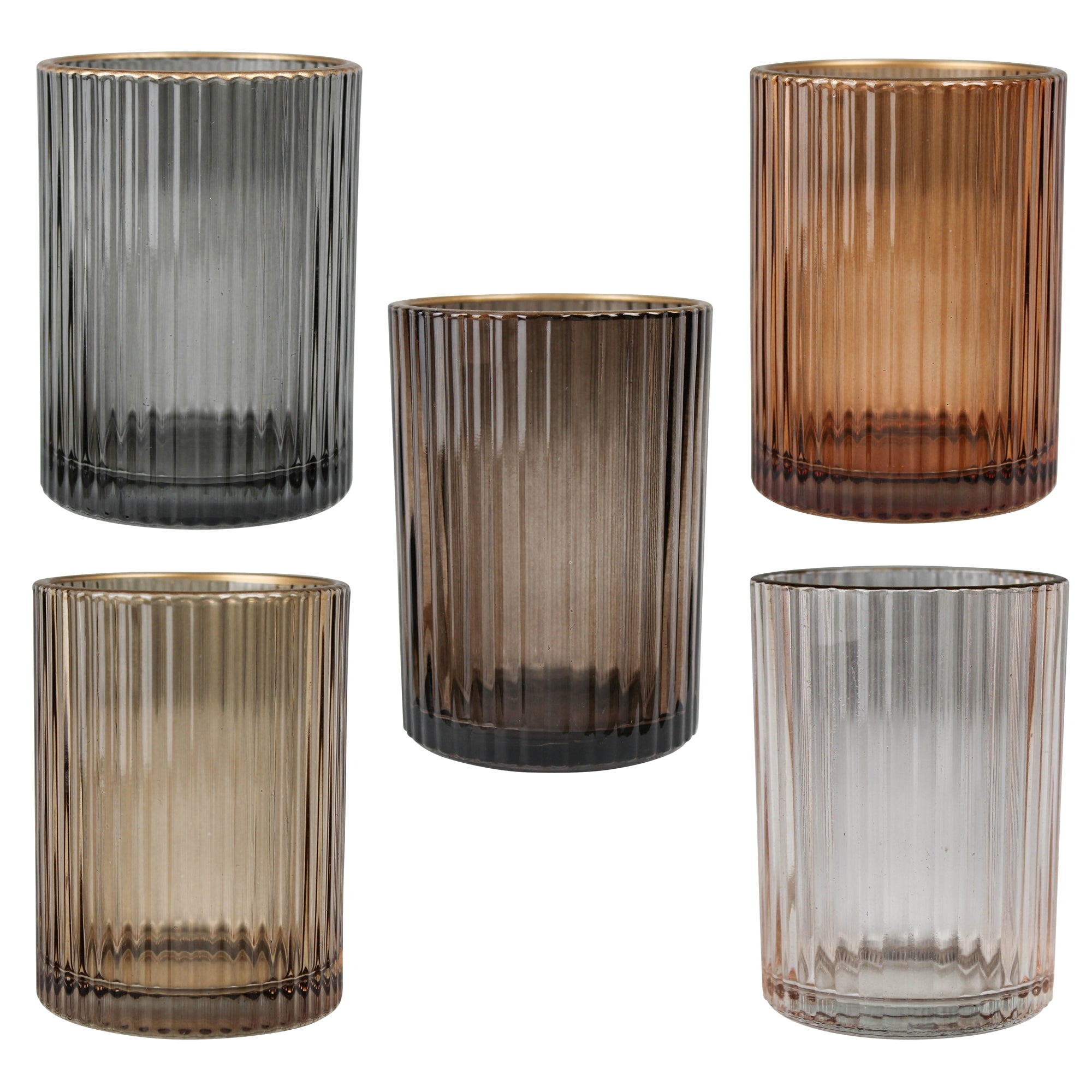 Glass Votives, Earthen Tones, Set/5