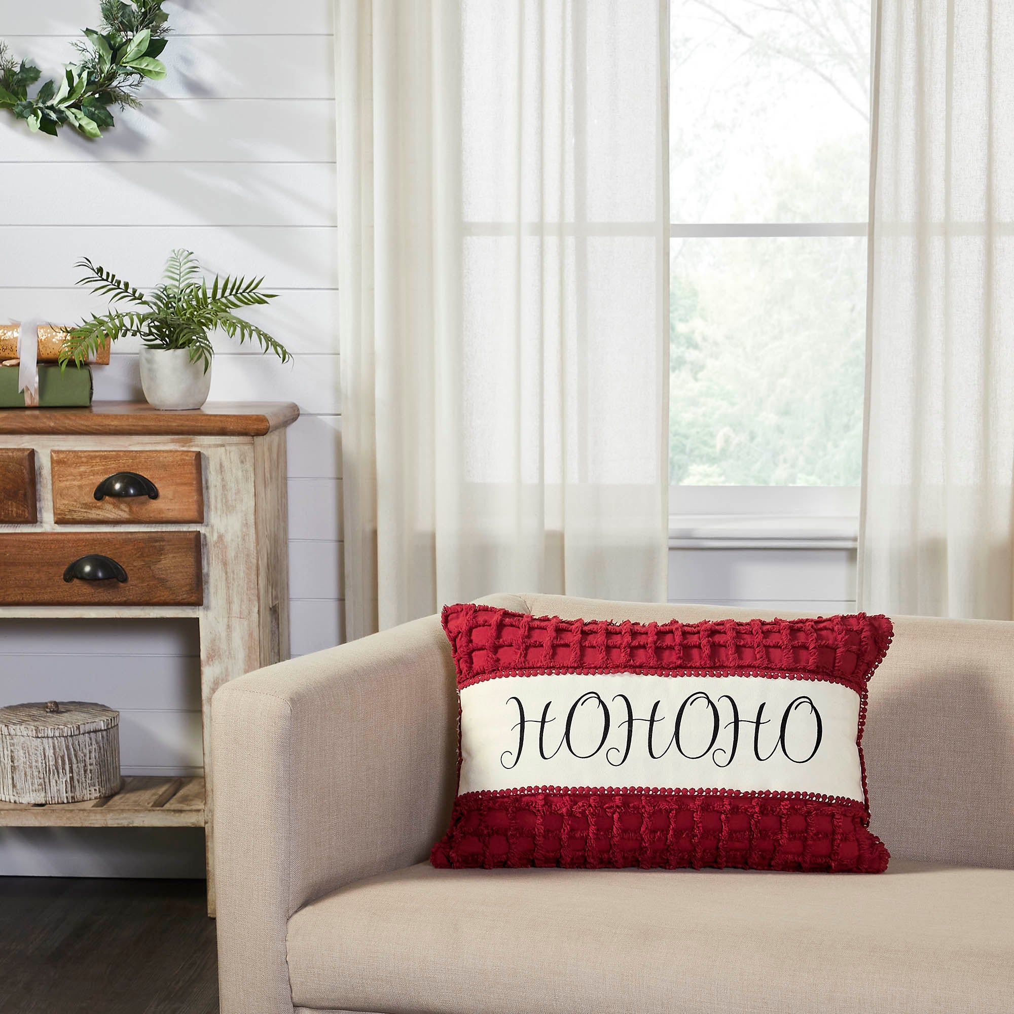 Kringle Chenille Ho Ho Ho Pillow