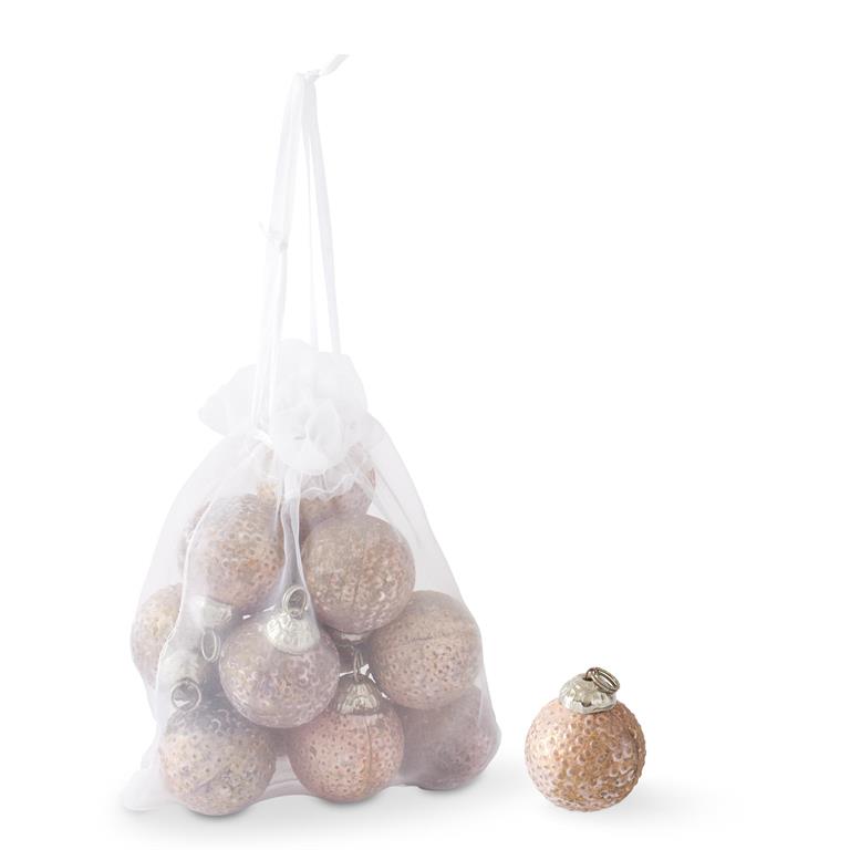 Matte Peach Mini Ornaments (S/12)
