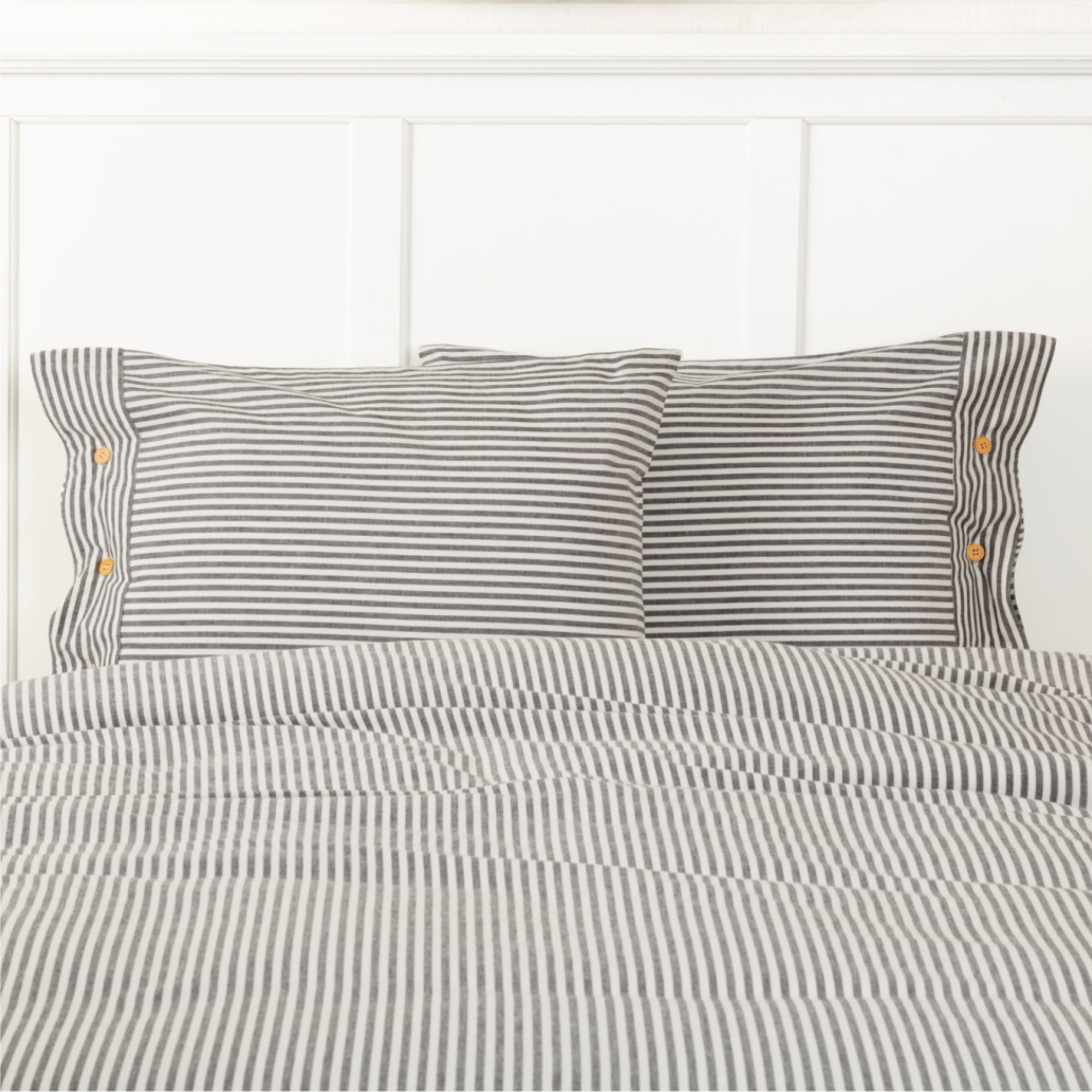 Farmhouse Ticking Gray Standard Sham