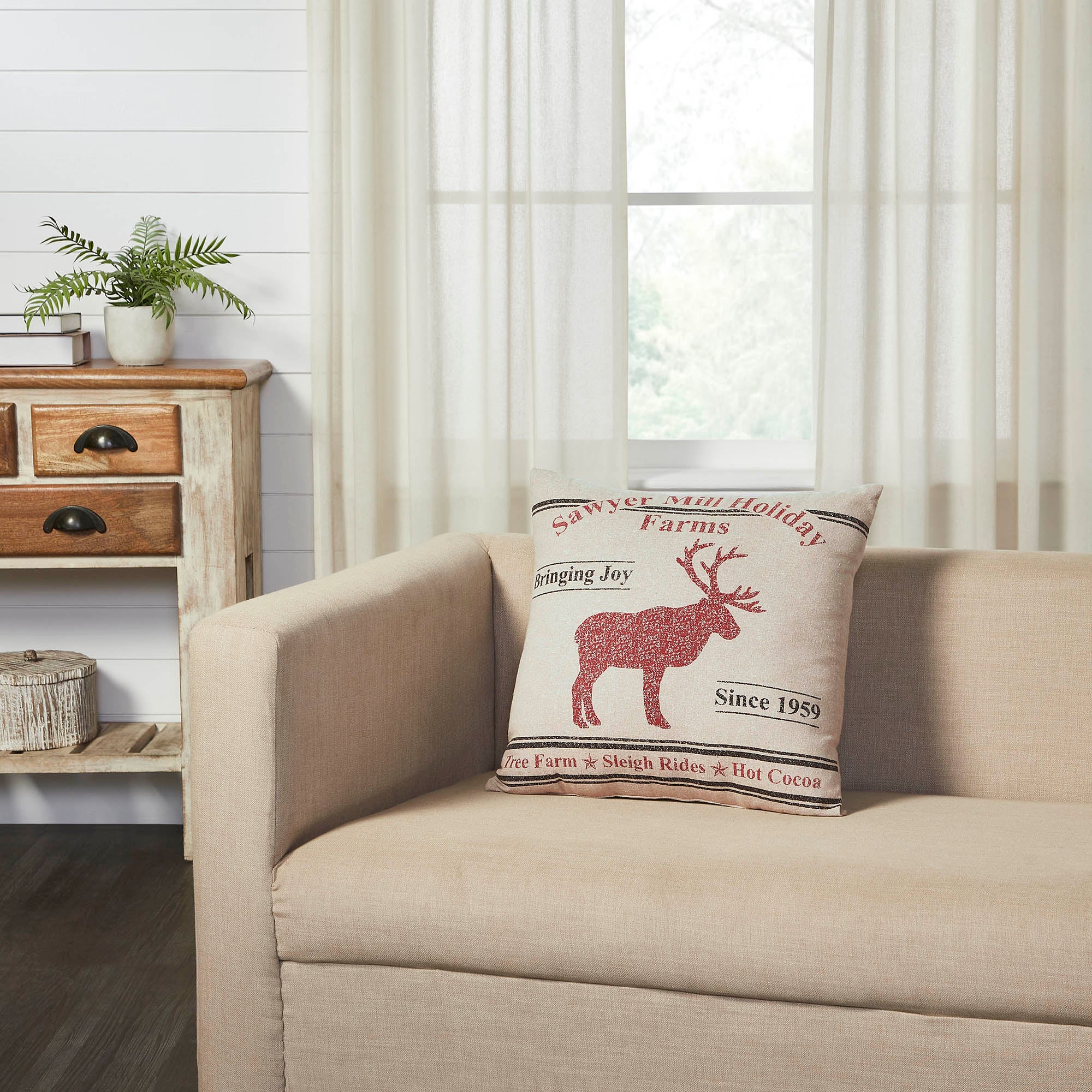 Sawyer Mill Reindeer Pillow