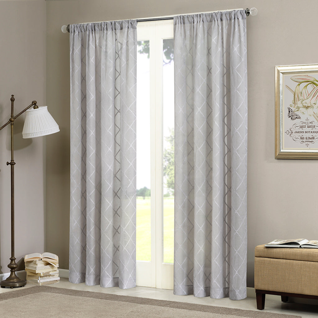 Irina Diamond Sheer Window Curtain Panel