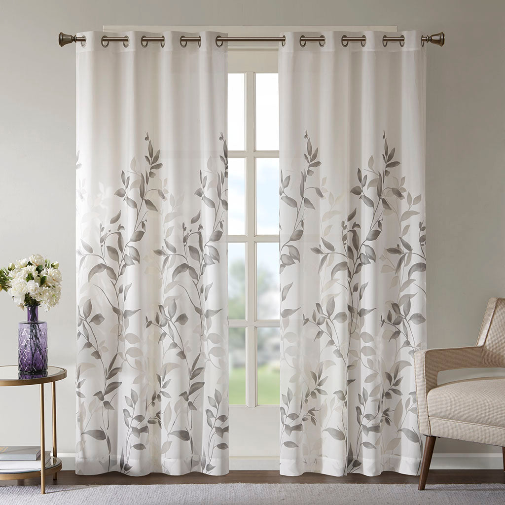 Cecily Burnout Printed Curtain Panel Pair