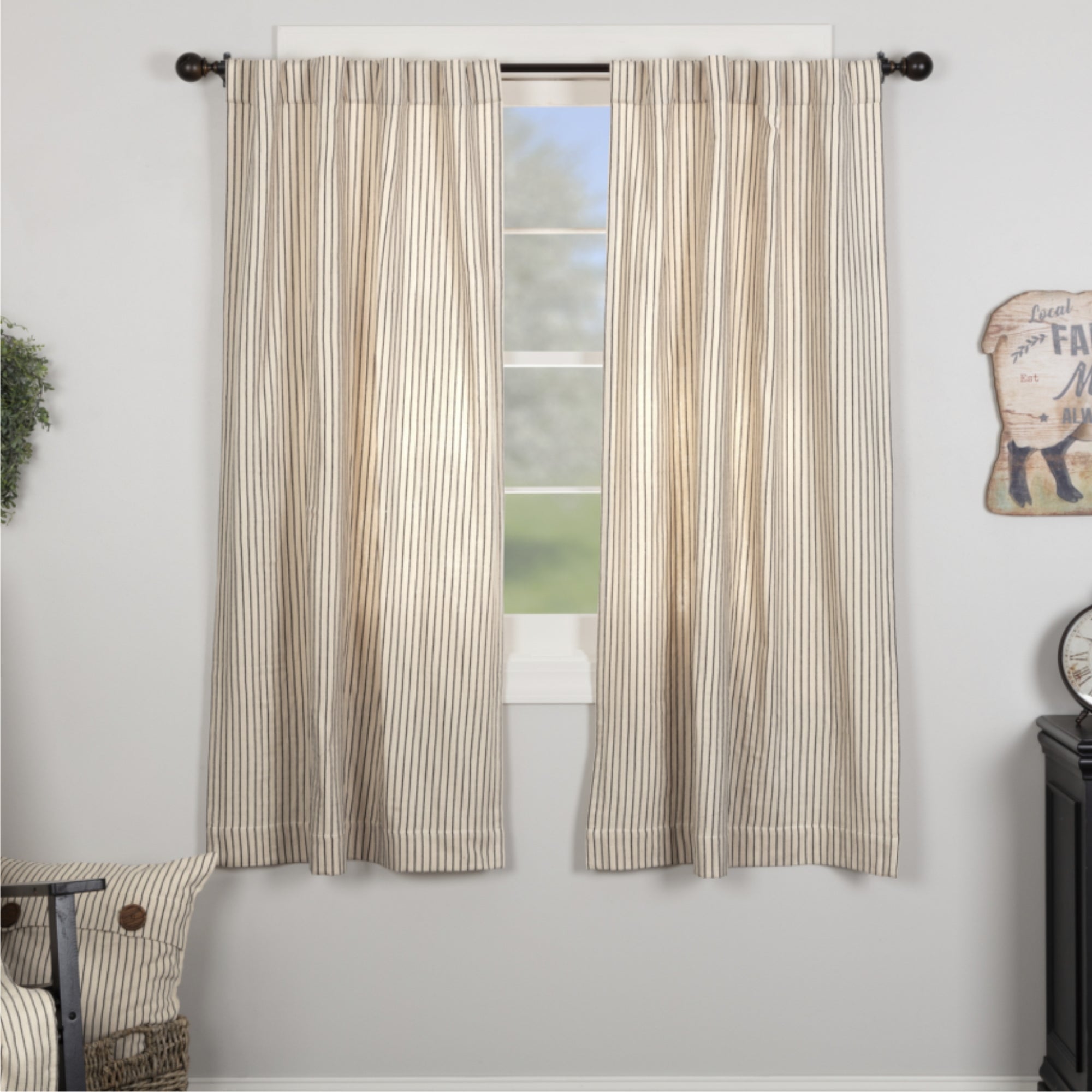 Katie's Vintage Stripe Short Panel Set of 2 63Lx36W