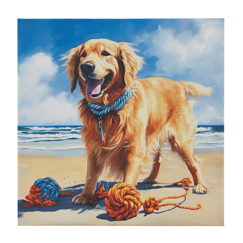 Beach Dogs Pomeranian Canvas Wall Art