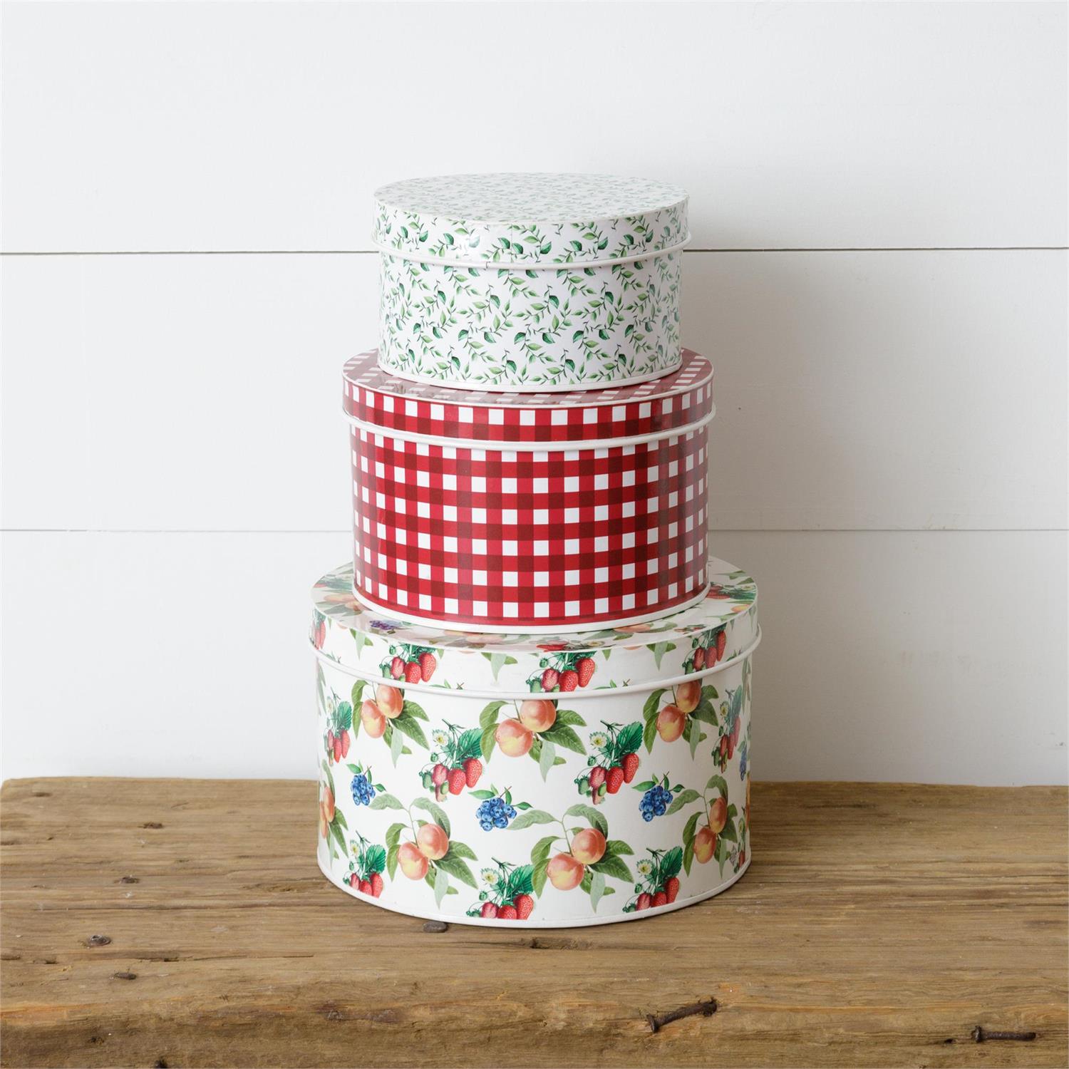 Assorted Fruit and Patters Containers (S/3)
