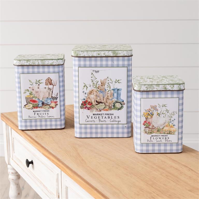 Garden Animals Nesting Tins (S/3)