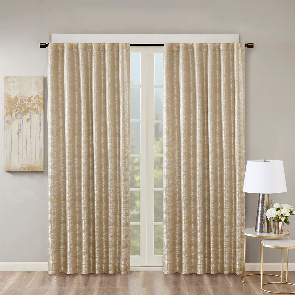 Cassius Jacquard Lined Total Blackout Rod Pocket/Back Tab Curtain Panel