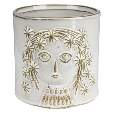 Emme Cachepot with Face, Ceramic