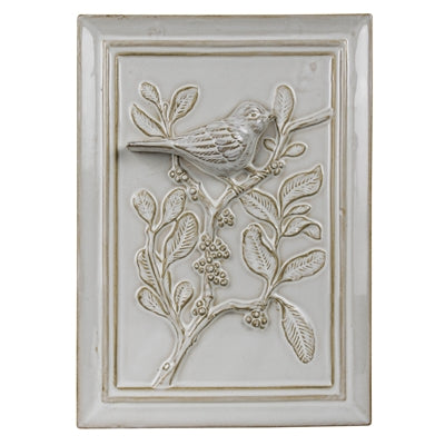 Wall Art - Bird on Branch, Ceramic