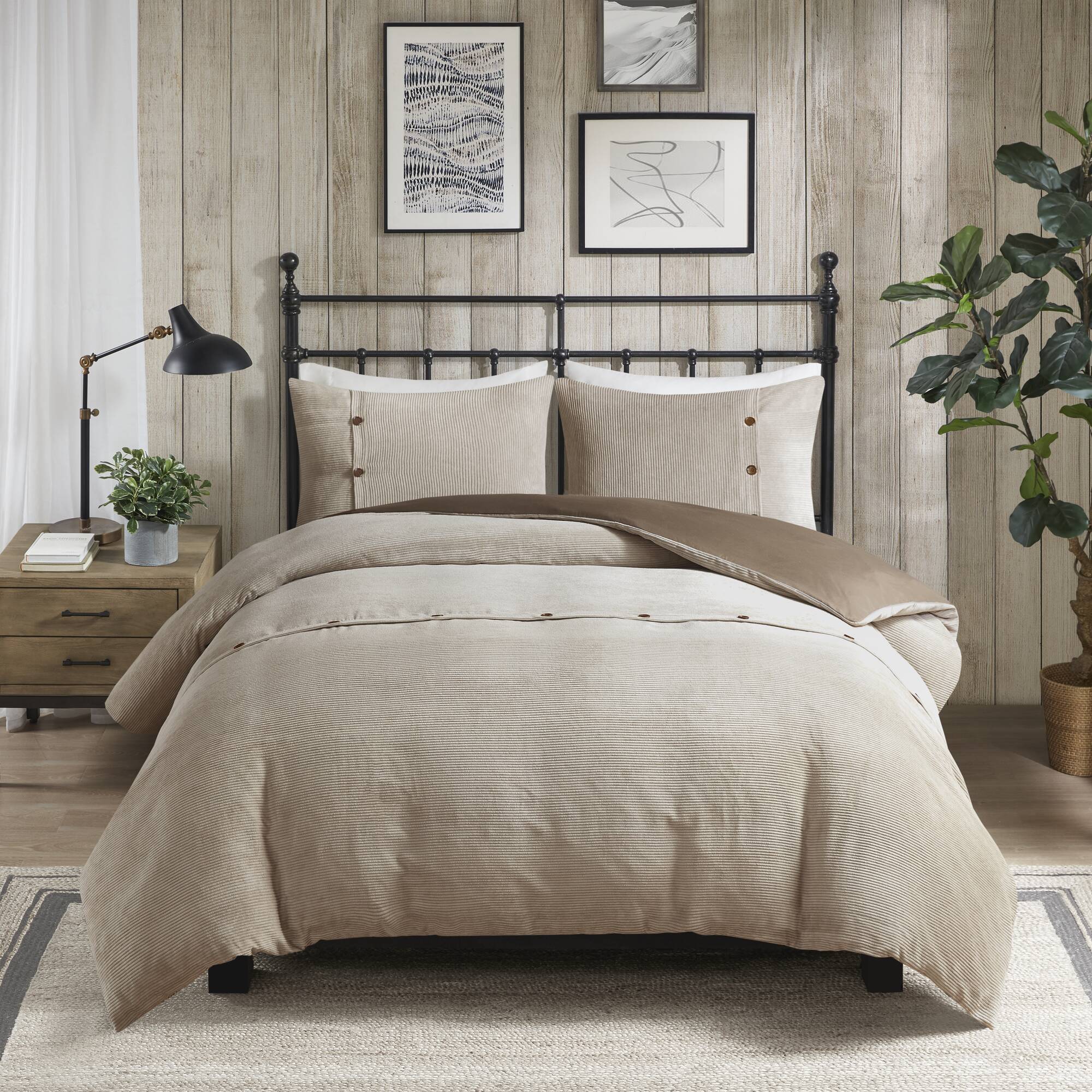 Andes 3 Piece Corduroy Duvet Cover Set