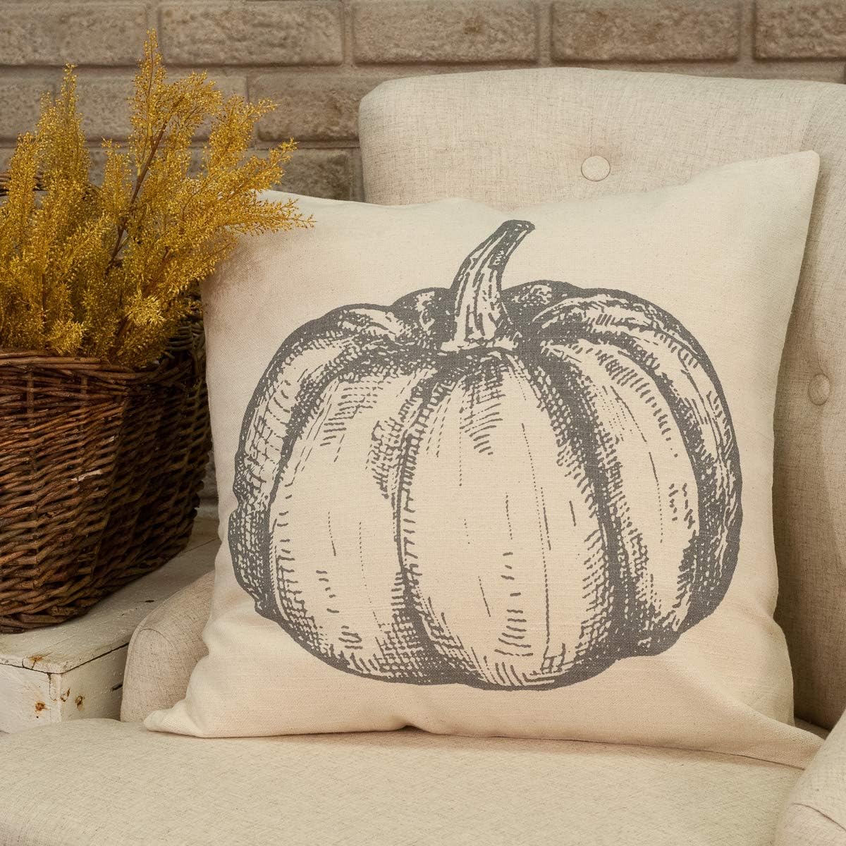 Sketched Pumpkin Pillow Cover
