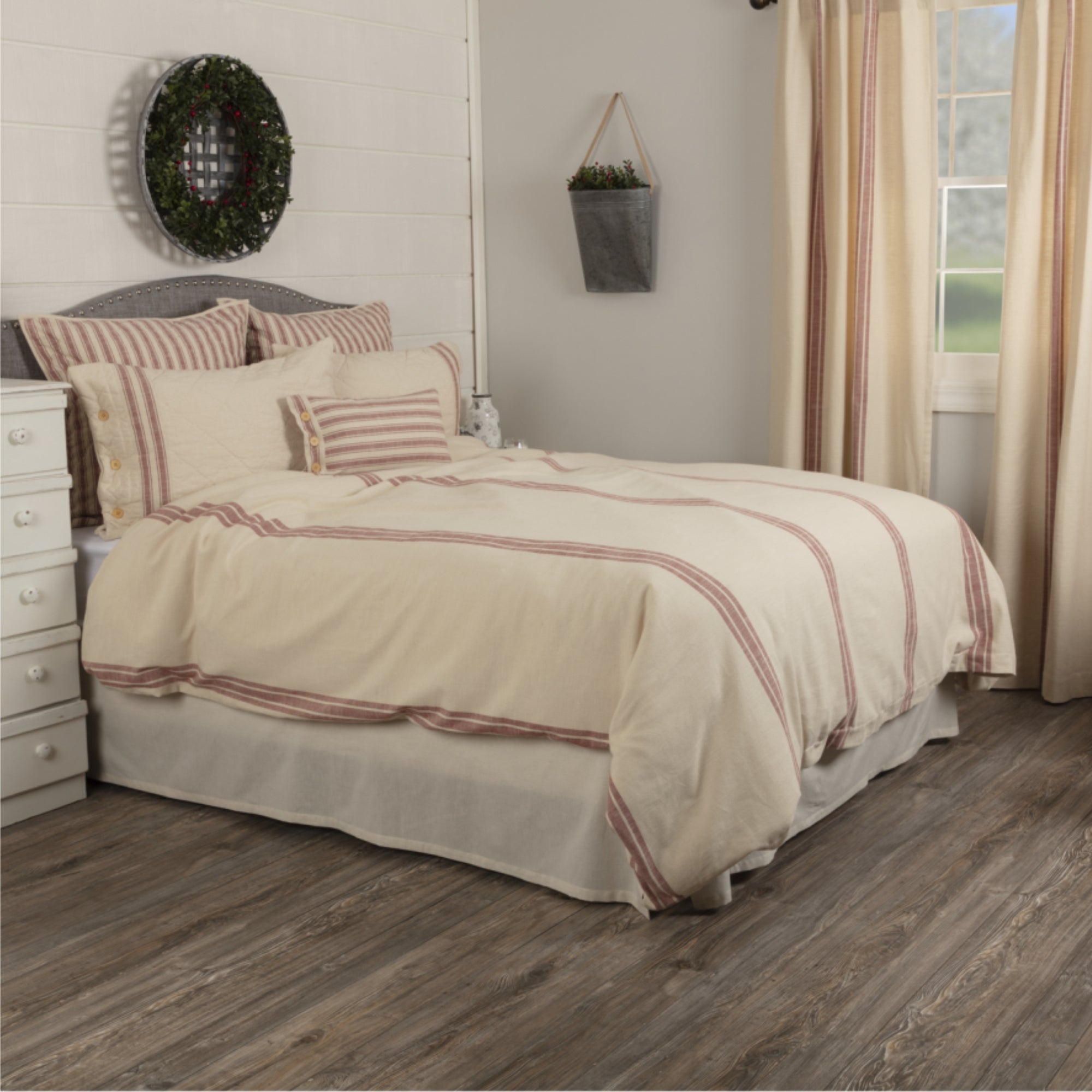 Market Place Red King Duvet Cover