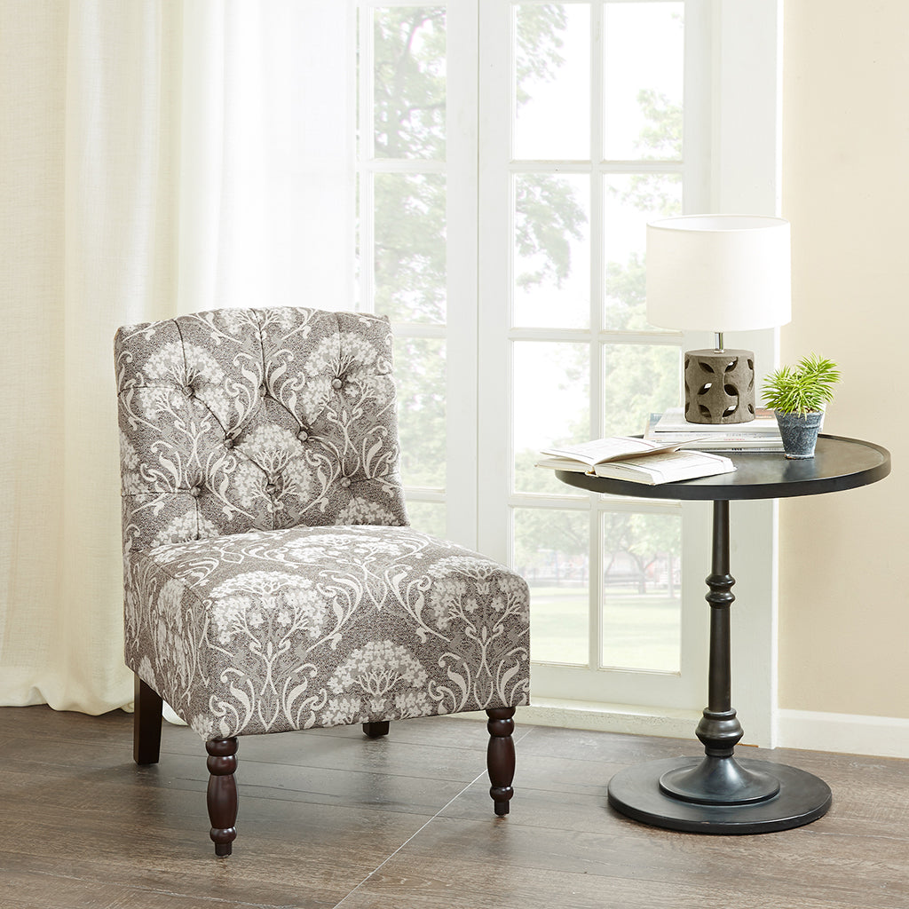 Lola Button Tufted Captain Accent Chair