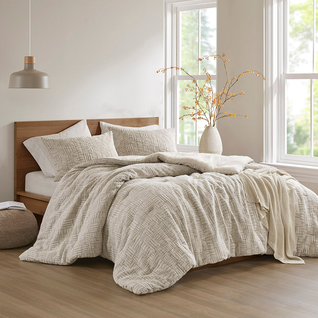 Harper 5 Piece Organic Cotton Oversized Comforter Cover Set w/removable insert