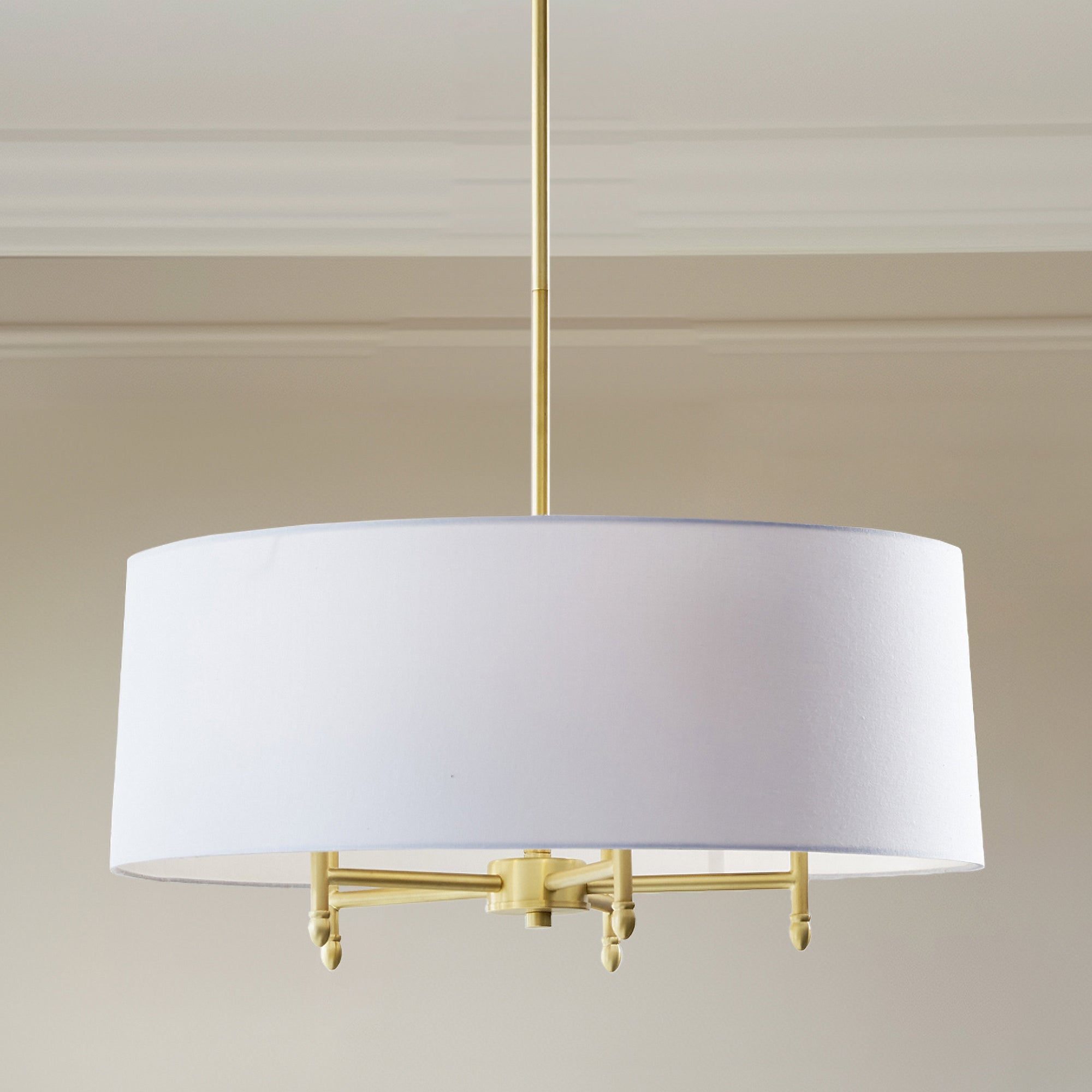 Presidio 5-Light White Drum Shade Chandelier