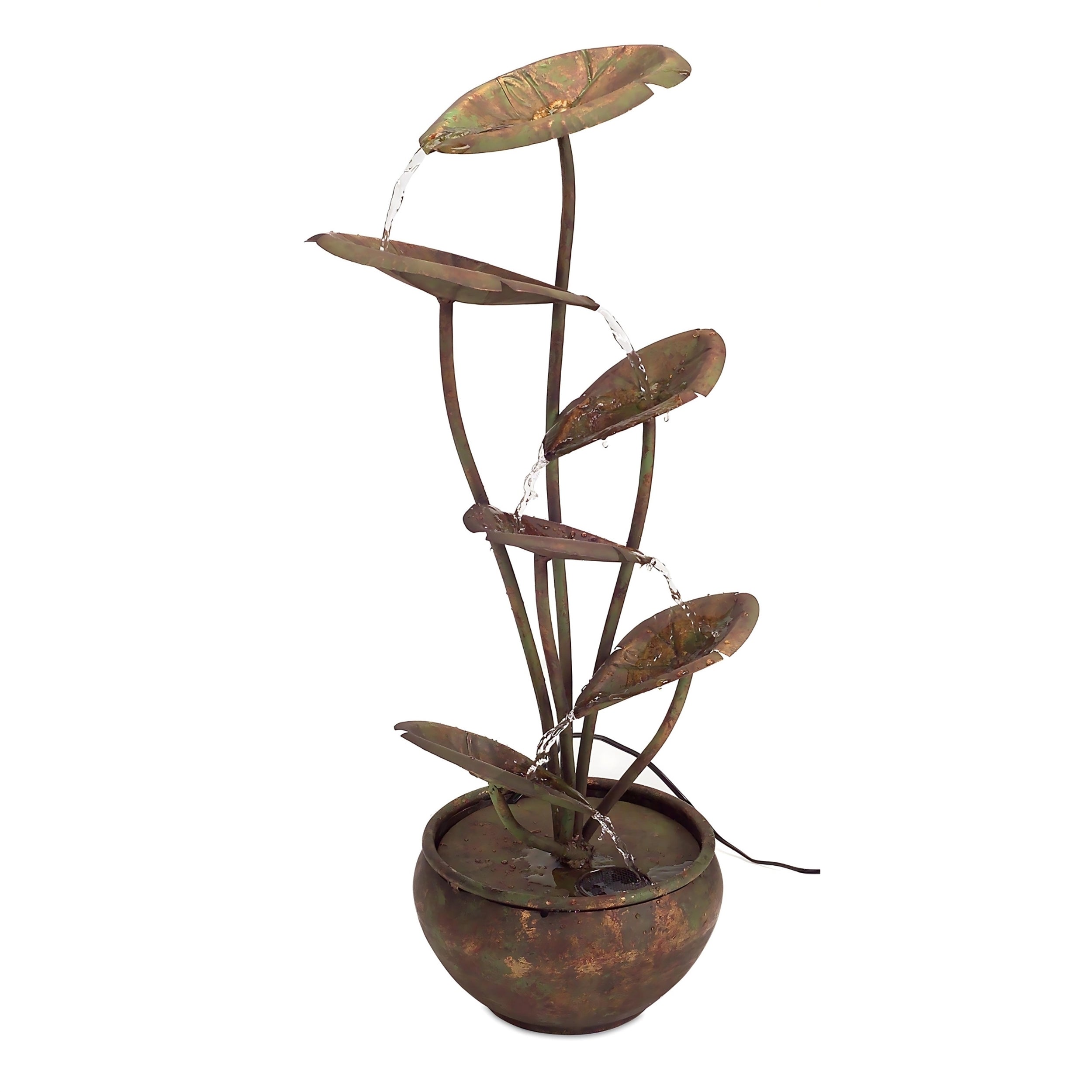 Lotus Fountain w/UL Pump 30.5"H Metal (pump YH400MX)