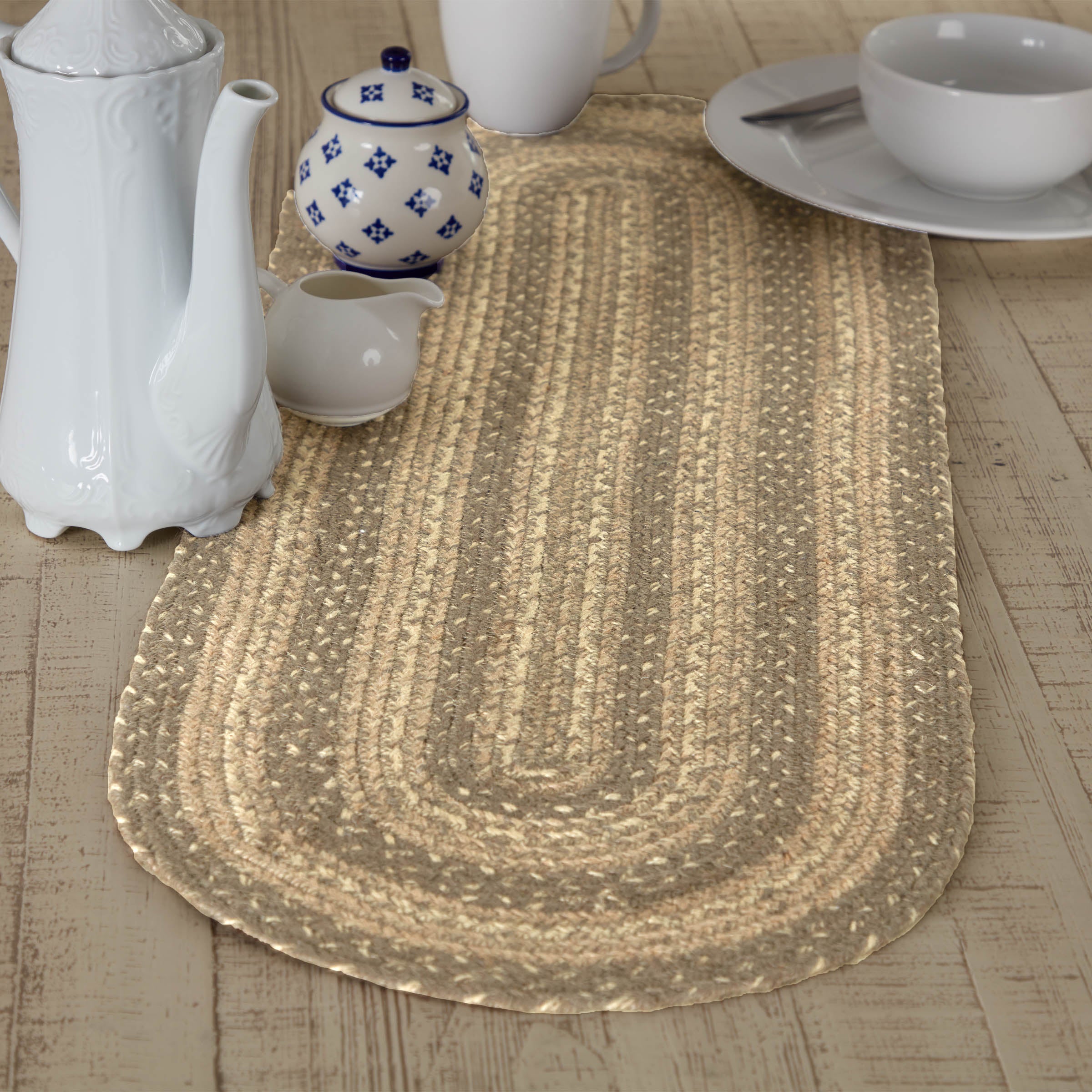 Cobblestone Jute Oval Runner