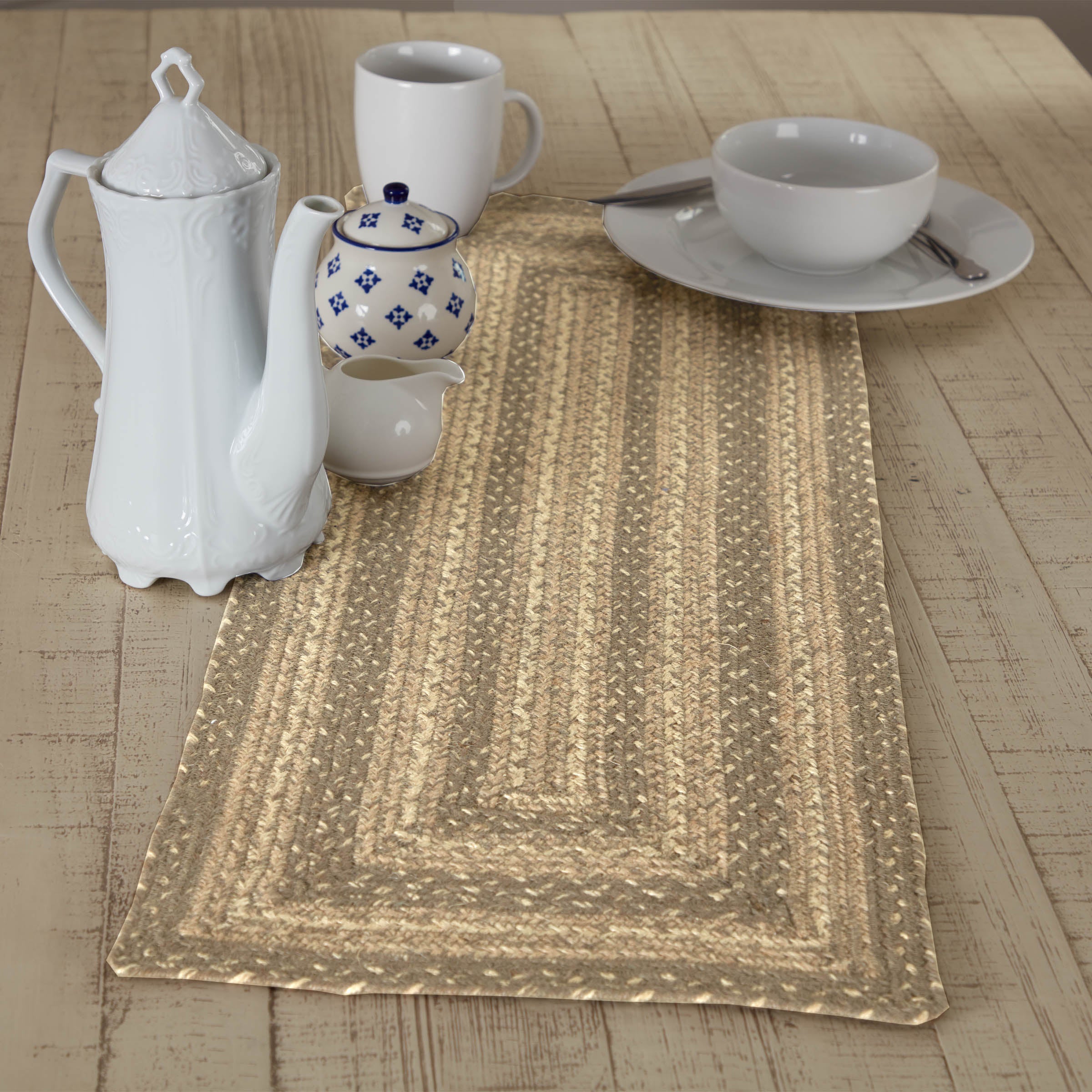 Cobblestone Jute Rect Runner