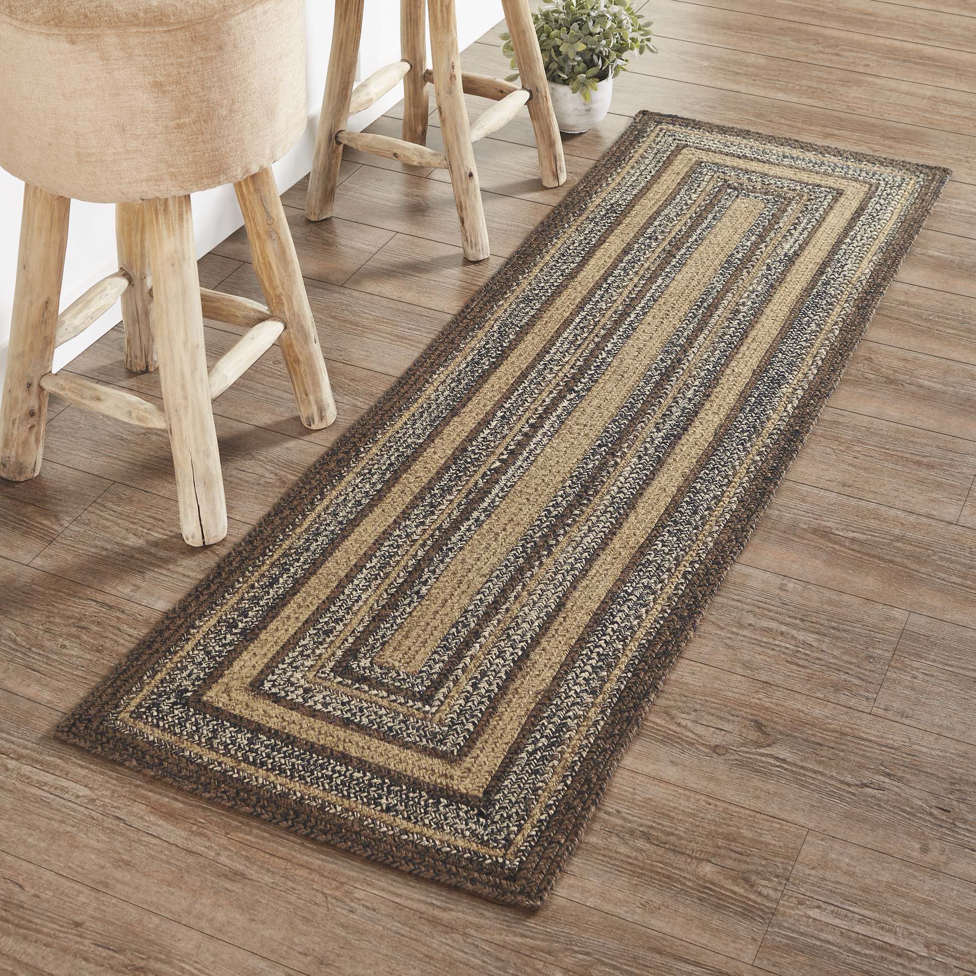 Espresso Jute Rug/Runner Rect w/ Pad 22x72