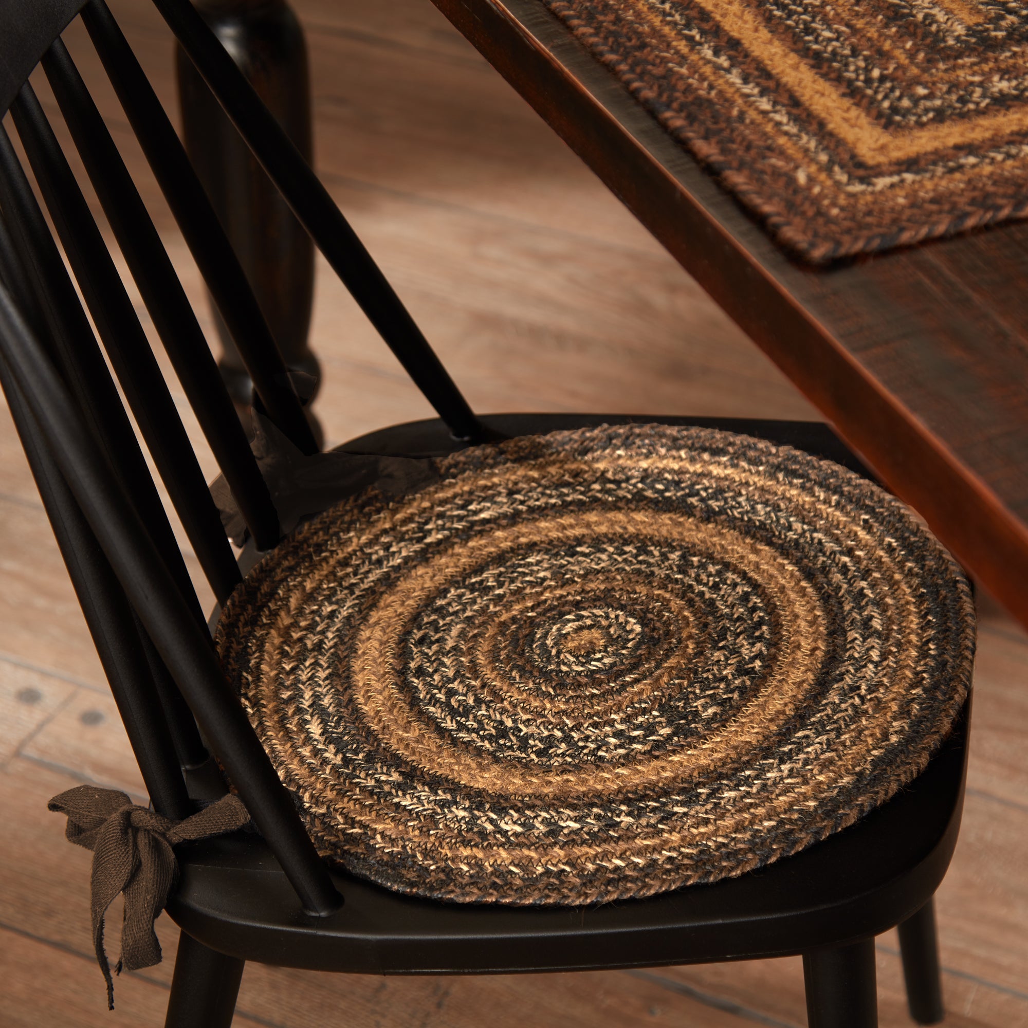 Espresso Jute Chair Pad Diameter