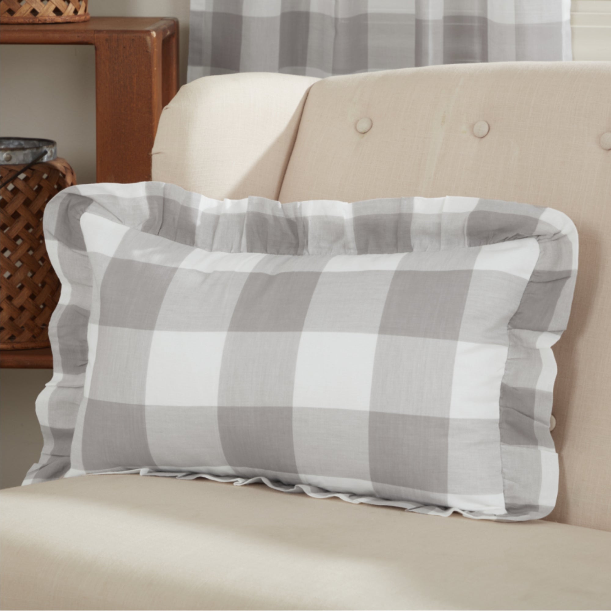 Madison Check Gray Pillow Cover