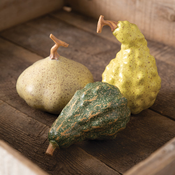 Set of Three Autumn Gourds