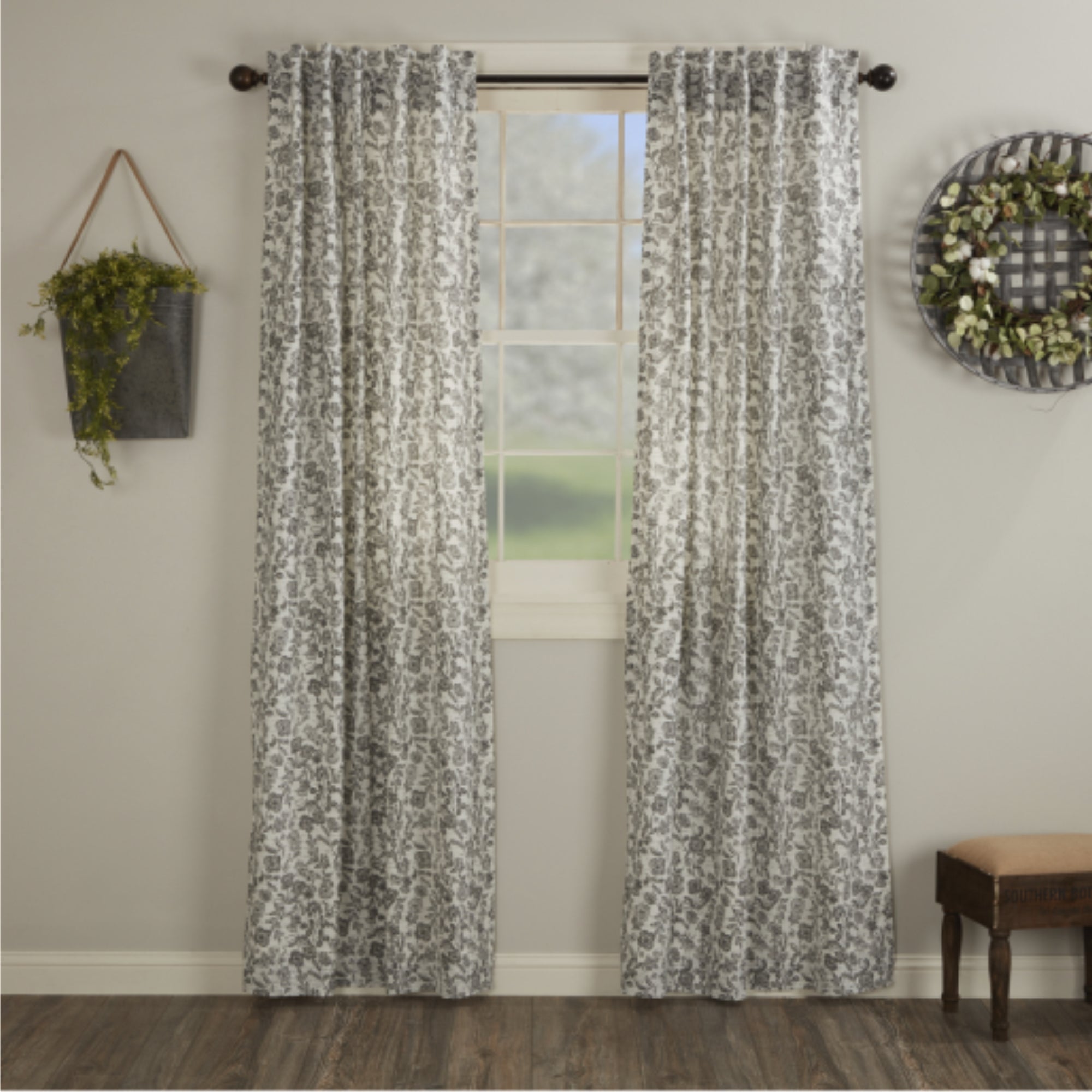 Gray Gables Floral Panel Set of 2 84Lx40W