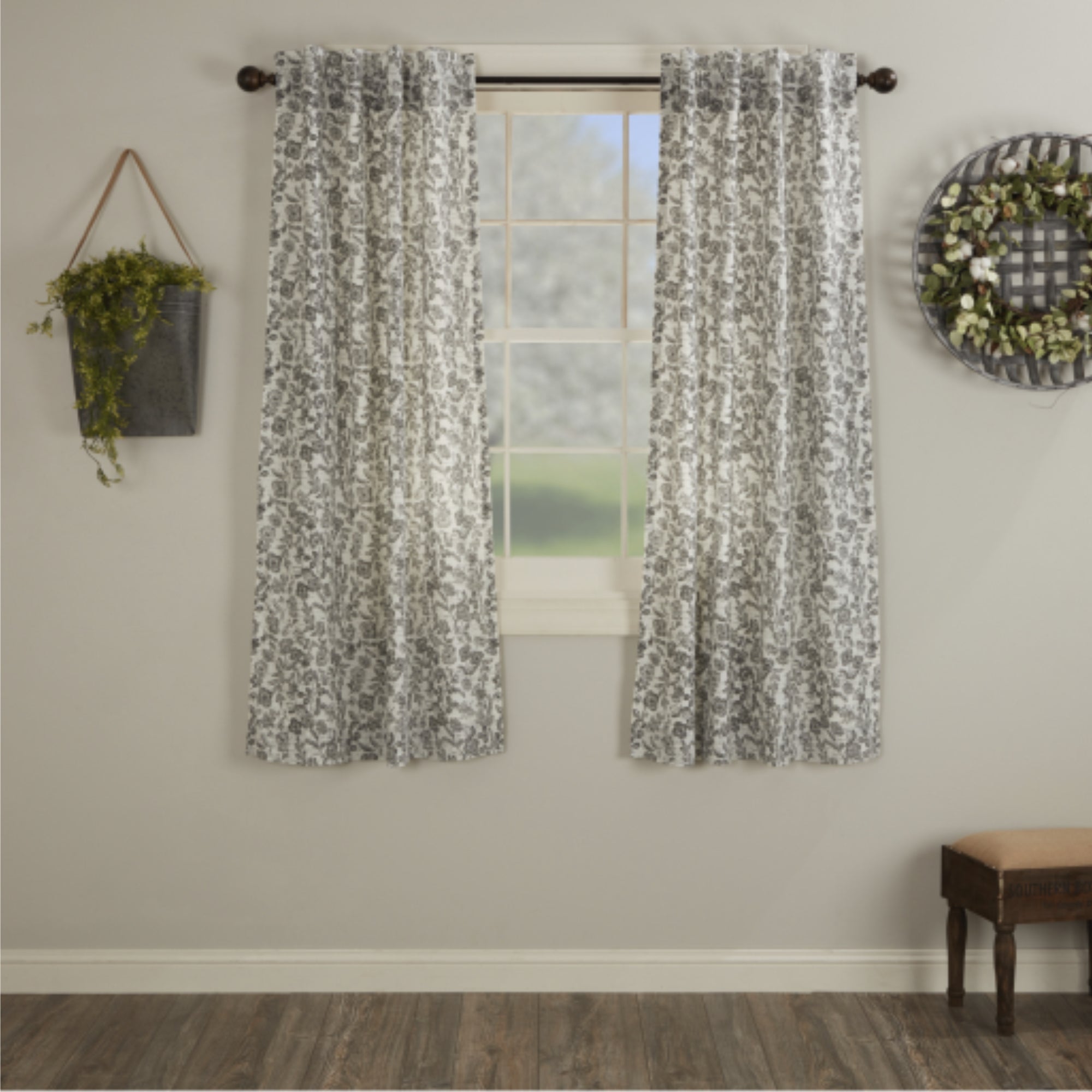 Gray Gables Floral Short Panel Set of 2