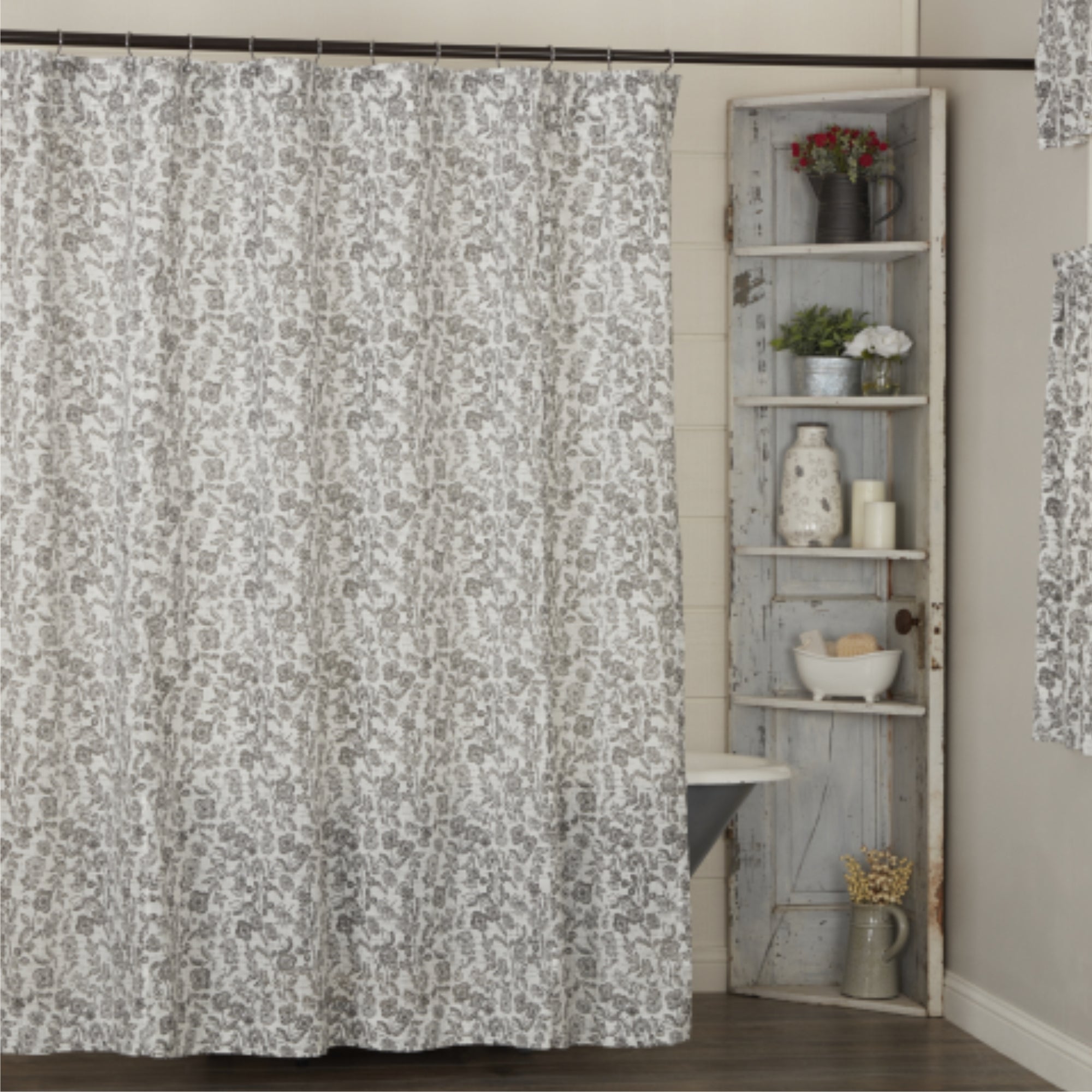 Gray Gables Floral Shower Curtain