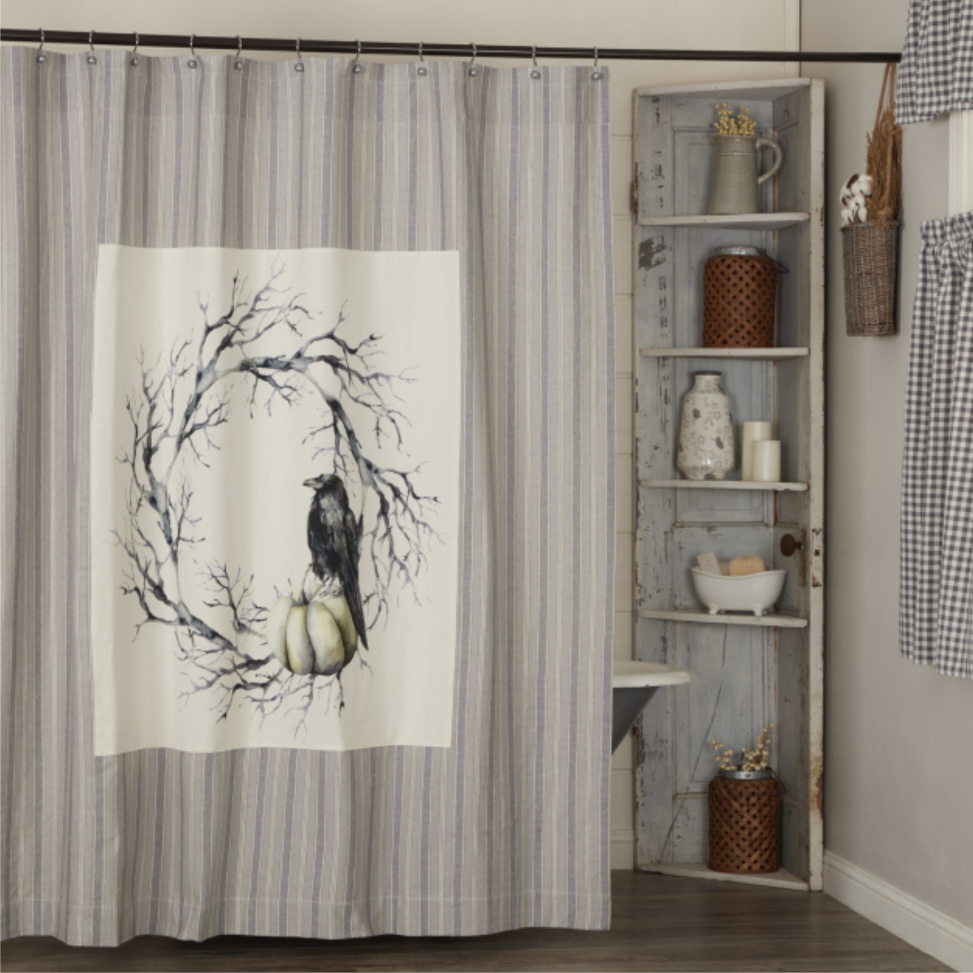 Midnight Moon Wreath Shower Curtain