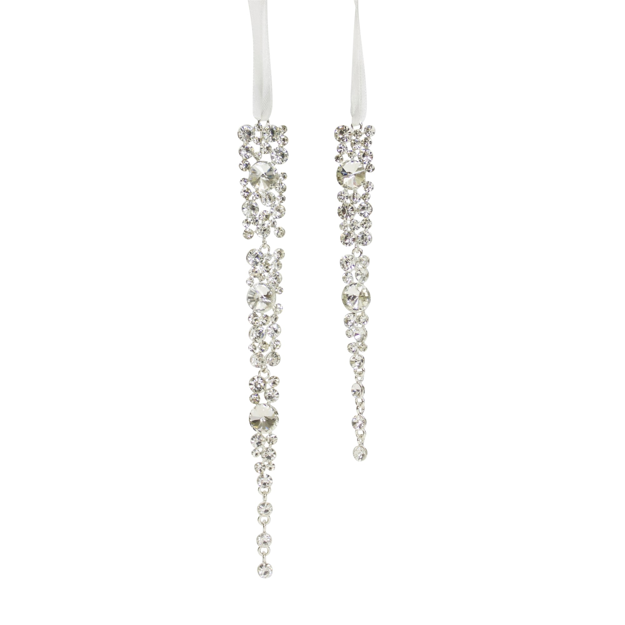 Jewel Icicle Ornaments (Set of 2) 8"H, 9.75"H Metal