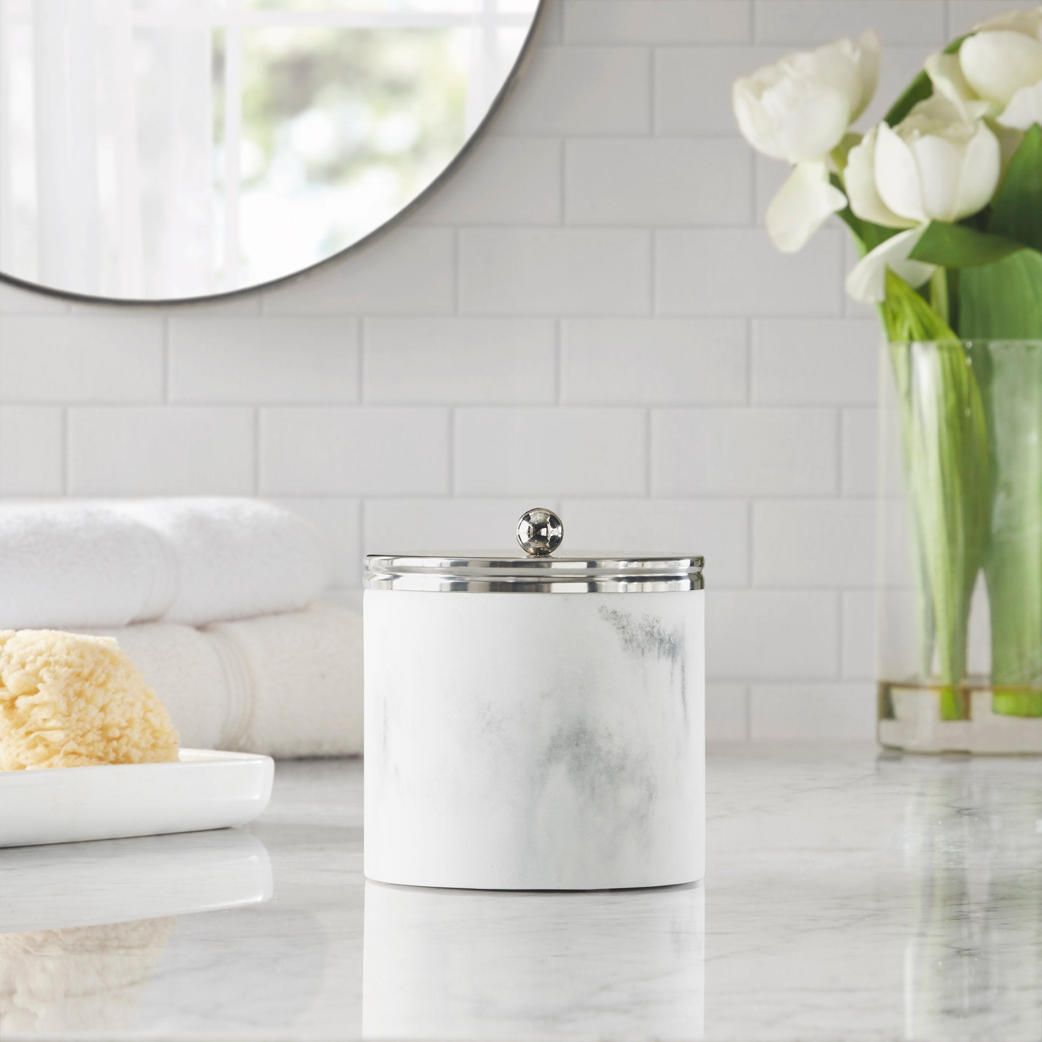 Corsica Silver Marbled Resin Tumbler