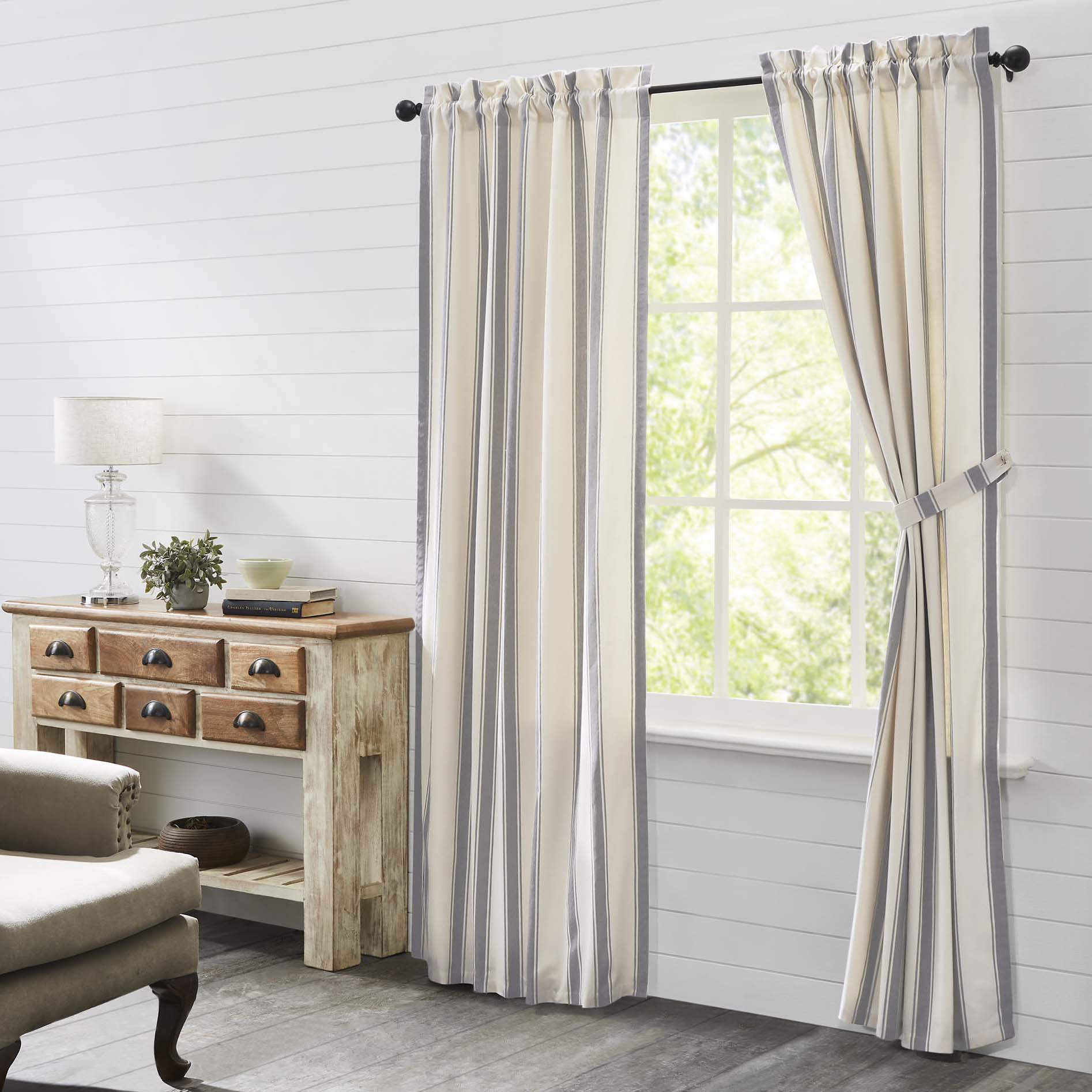 Grace Grain Sack Stripe Panel Set of 2