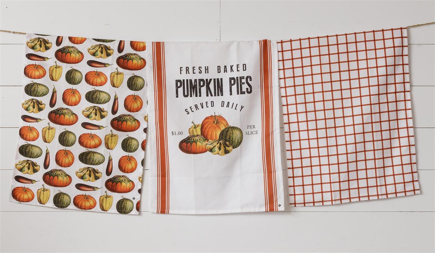 Pumpkin Pie Tea Towels (S/3)