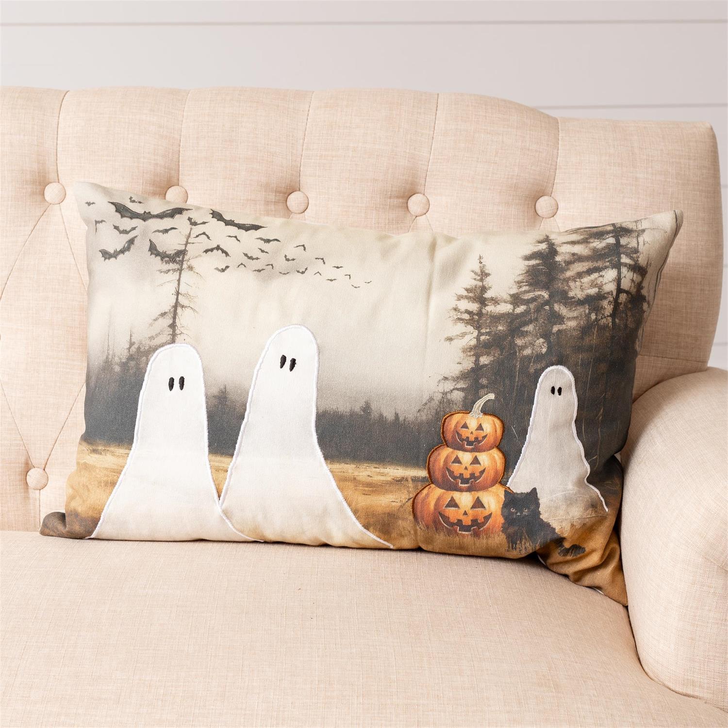 Haunted Ghost Landscape Pillow