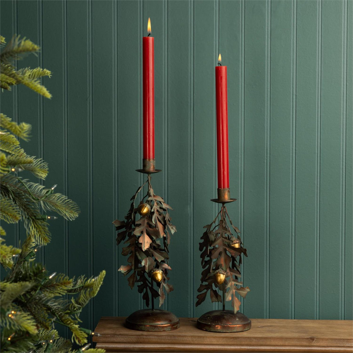 Taper Holder - Harvest Oak (Set of 2)