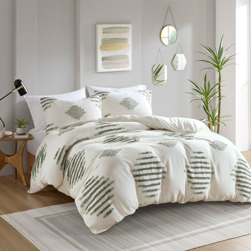 Tahli 3 Piece Cotton Blend Chenille Duvet Cover Set