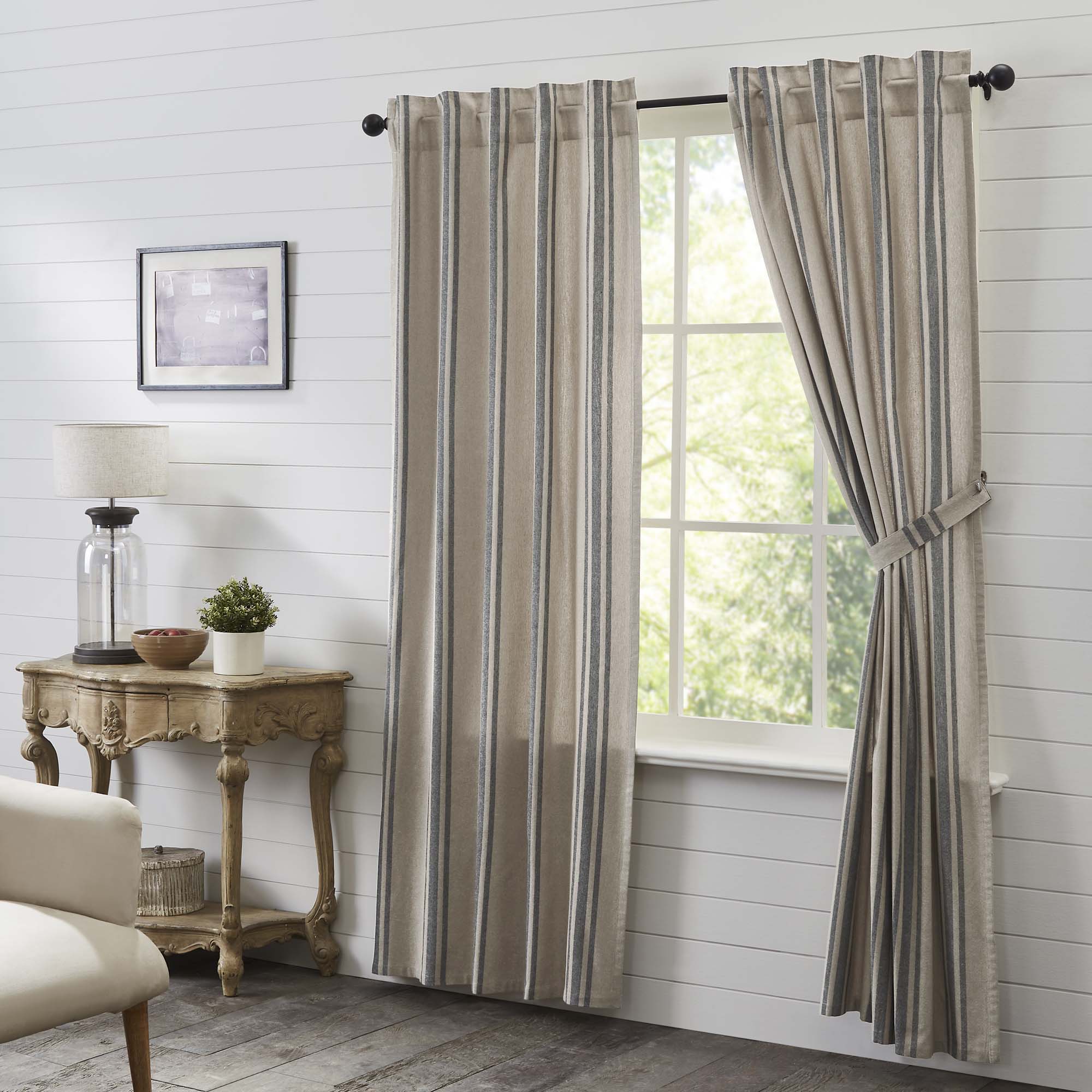 Grain Sack Charcoal Panel Set of 2