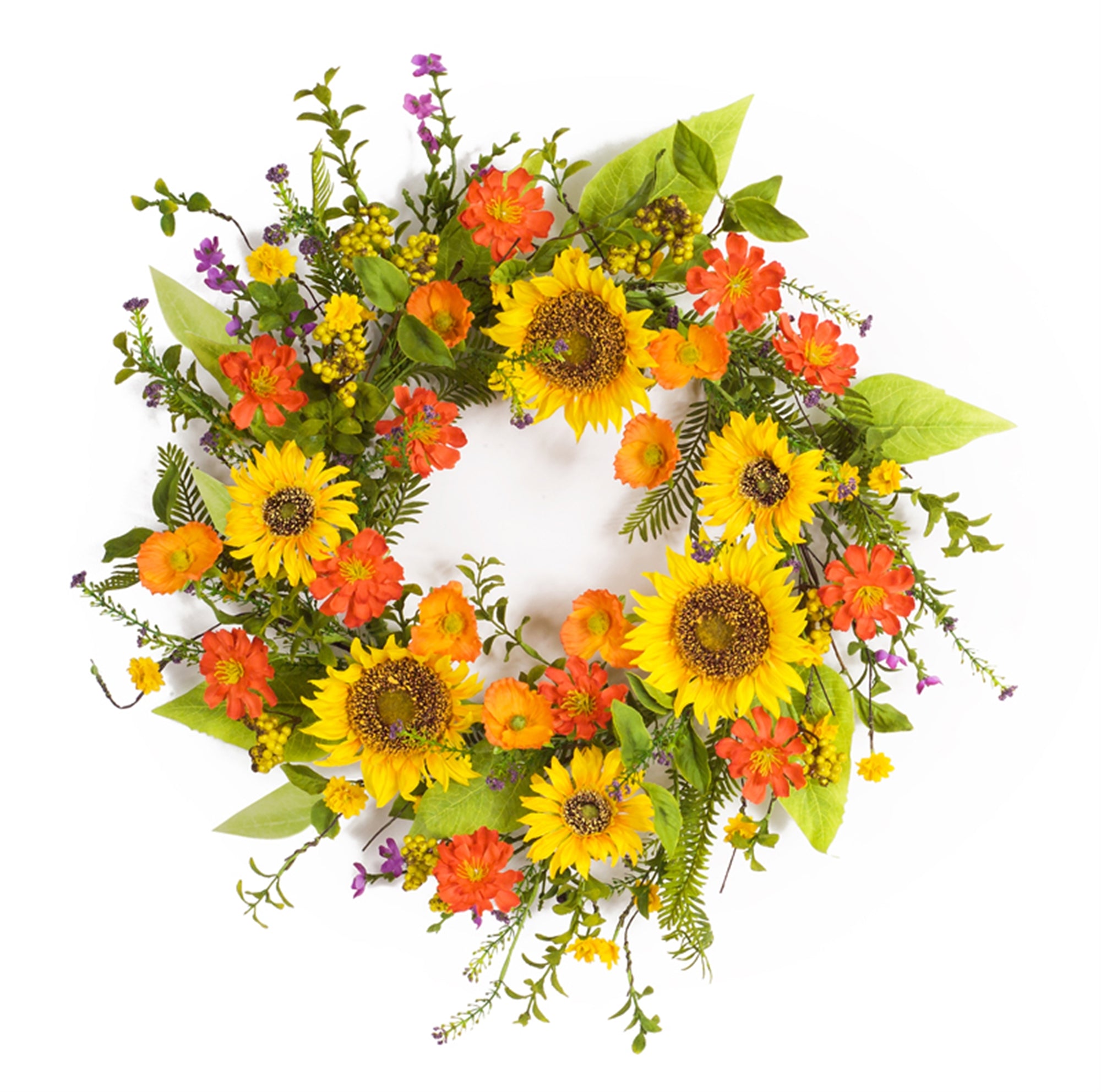 Sunflower Wreath 22"D Polyester/