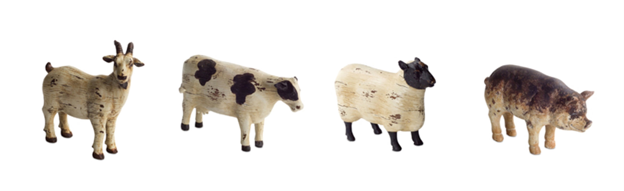 Sheep/Pig/Cow/Goat (4 Asst) 7"L x 4.5"H Polystone