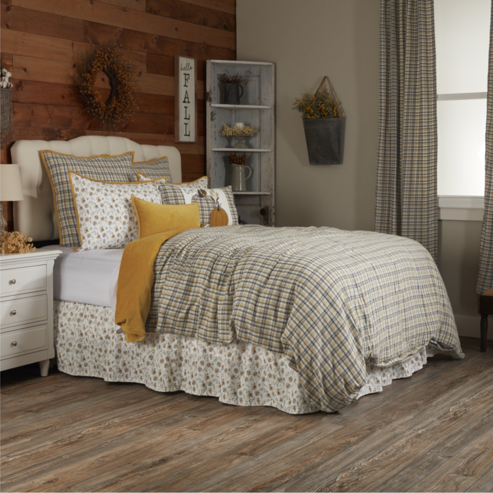 Morning Meadow Plaid Queen Duvet Cover