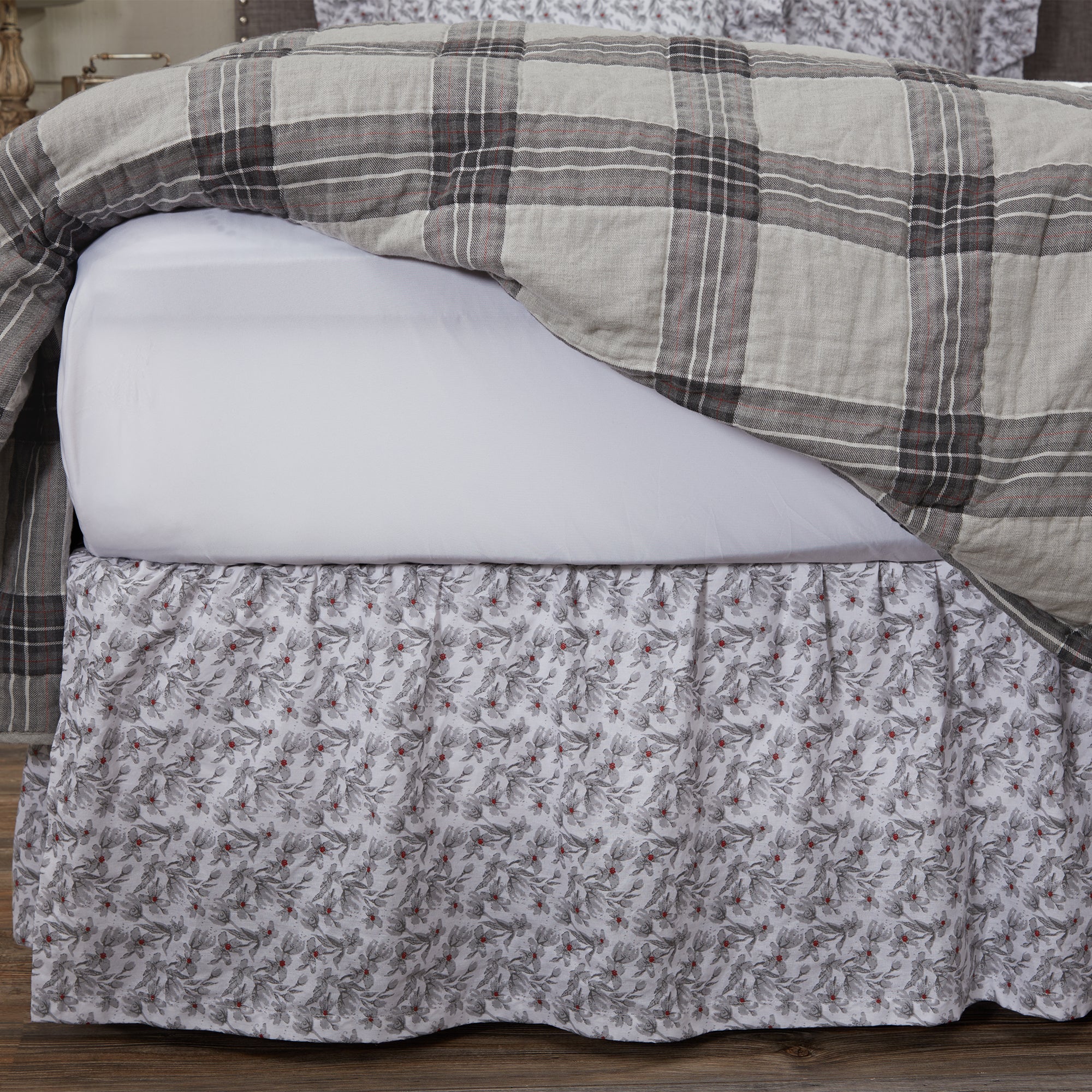 Twilight Floral King Bed Skirt 80Lx78Wx16